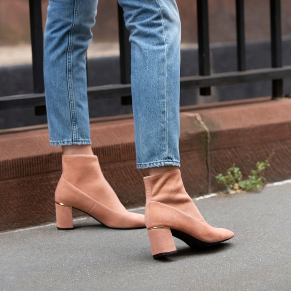 Cole Haan Pink Suede Ankle Boots - Picture 2 of 6